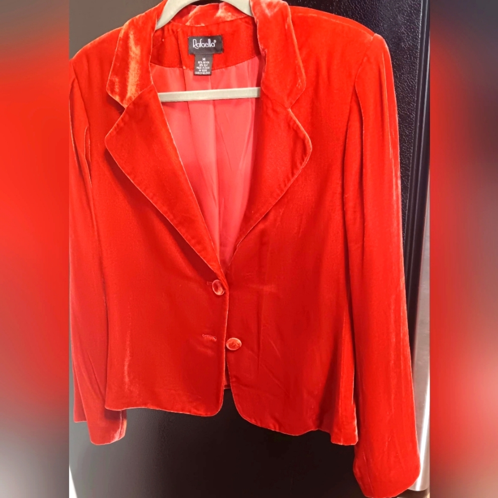 Rafaella red velure woman's jacket .